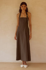 Load image into Gallery viewer, Astrid Halter Midi Dress - Chocolate

