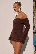Load image into Gallery viewer, Anneliese Off Shoulder Knit Top - Chocolate
