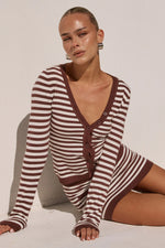 Load image into Gallery viewer, Noemi Long Sleeve Knit Top - Choc Stripe
