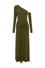Load image into Gallery viewer, Bianca One Shoulder Maxi Dress - Army Green
