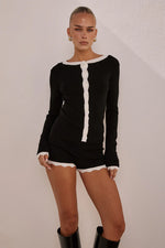 Load image into Gallery viewer, Milenia Sleeved Knit Top - Black
