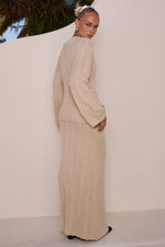 Load image into Gallery viewer, Ophelia Knit Maxi Skirt - Cream
