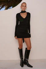 Load image into Gallery viewer, Bianca Sleeved Mini Dress - Black
