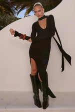 Load image into Gallery viewer, Mathilde Sleeved Maxi Dress - Black
