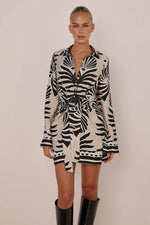 Load image into Gallery viewer, Arlette Sleeved Mini Dress - Brodie Sand
