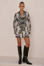 Load image into Gallery viewer, Arlette Sleeved Mini Dress - Brodie Sand
