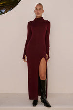Load image into Gallery viewer, Patricia Sleeved Maxi Dress - Burnt Red
