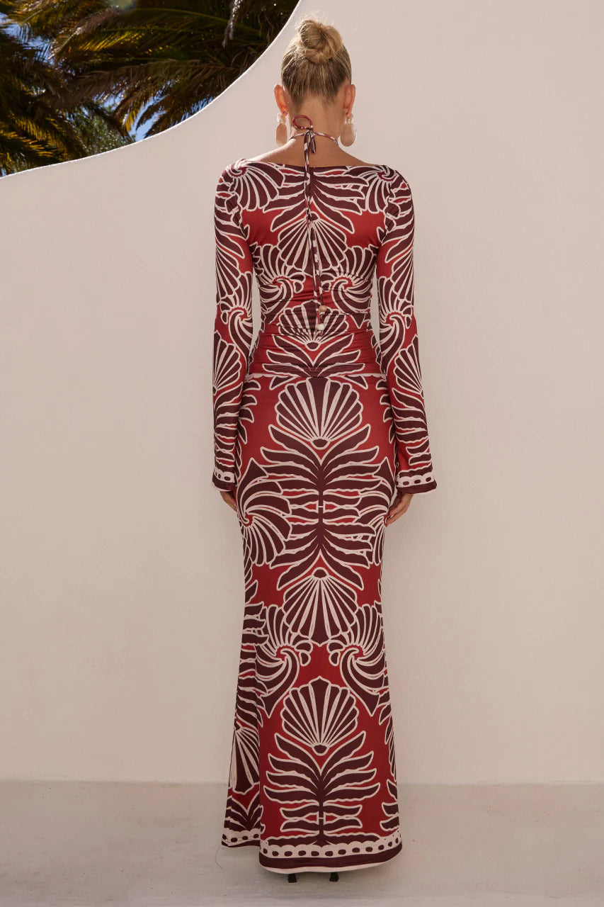 Sienna Sleeved Top - Brodie Red