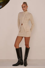 Load image into Gallery viewer, Katarina Knit Mini Skirt - Cream
