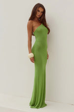 Load image into Gallery viewer, Diana Asymmetric Neck Maxi Dress - Kiwi
