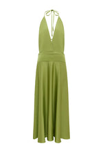 Load image into Gallery viewer, Amadine Deep V Plunge Maxi Dress - Olive
