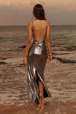 Load image into Gallery viewer, Halo Long Midi Dress - Silver
