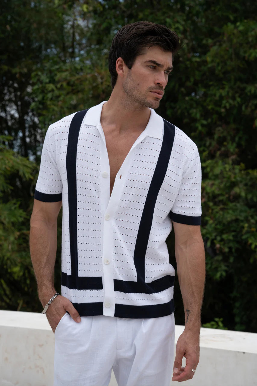 Reggie Shirt - White/Navy