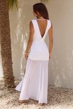 Load image into Gallery viewer, Deserae Low Plunge Maxi Dress - White
