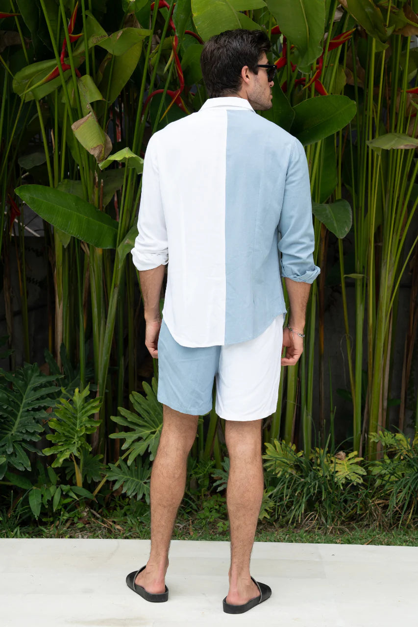 Caleb Shirt - Sky Blue/White