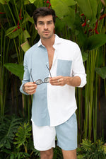 Load image into Gallery viewer, Caleb Shirt - Sky Blue/White
