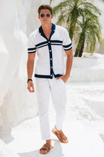 Load image into Gallery viewer, Owen Shirt - White/Navy
