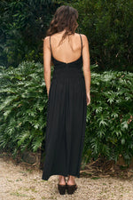 Load image into Gallery viewer, Adora Shirred Maxi Dress - Black
