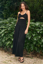 Load image into Gallery viewer, Adora Shirred Maxi Dress - Black
