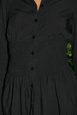 Load image into Gallery viewer, Adora Long Sleeve Shirred Shirt - Black
