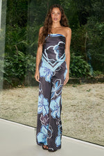 Load image into Gallery viewer, Kaeli Elasticated Palazzo Pant - Miloni Choc/Blue
