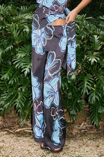 Load image into Gallery viewer, Kaeli Elasticated Palazzo Pant - Miloni Choc/Blue
