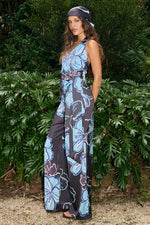 Load image into Gallery viewer, Kaeli Elasticated Palazzo Pant - Miloni Choc/Blue
