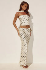 Load image into Gallery viewer, Blaine Low Waist Maxi Skirt - Cream/Black Polka
