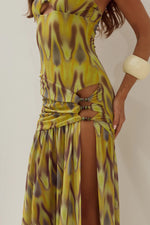 Load image into Gallery viewer, Kiki High Slit Maxi Dress - Cassia Yellow
