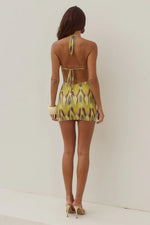 Load image into Gallery viewer, Livia Halter Cowl Mini Dress - Cassia Yellow
