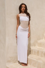 Load image into Gallery viewer, Wilona Sleeveless Cowl Maxi Dress - White

