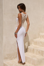 Load image into Gallery viewer, Wilona Sleeveless Cowl Maxi Dress - White
