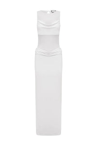 Wilona Sleeveless Cowl Maxi Dress - White