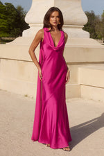 Load image into Gallery viewer, Gabriella Cowl Maxi Dress - Fuchsia
