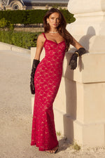 Load image into Gallery viewer, Sarta Lace Maxi Dress - Berry
