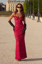 Load image into Gallery viewer, Sarta Lace Maxi Dress - Berry
