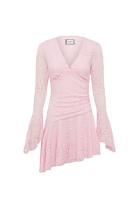 Natalya Sleeved Lace Mini Dress - Musk