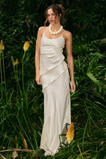 Load image into Gallery viewer, Larissa Low Waisted Wrap Maxi Skirt - Off White

