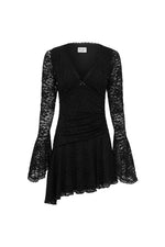 Load image into Gallery viewer, Natalya Sleeved Lace Mini Dress - Black
