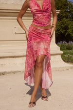 Load image into Gallery viewer, Emery Midi Flounce Skirt - Gaia Pink
