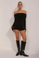 Load image into Gallery viewer, Barley Knit Hot Shorts - Black
