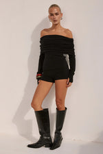 Load image into Gallery viewer, Barley Knit Hot Shorts - Black
