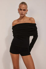 Load image into Gallery viewer, Barley Off Shoulder Knit Top - Black
