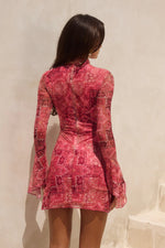 Load image into Gallery viewer, Genelle Sleeved Mini Dress - Gaia Pink
