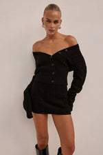 Load image into Gallery viewer, Emilia Sleeved Knit Top - Black
