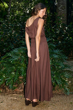 Load image into Gallery viewer, Siera One Shoulder Maxi Dress - Chocolate
