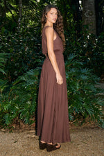 Load image into Gallery viewer, Siera One Shoulder Maxi Dress - Chocolate
