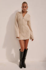 Load image into Gallery viewer, Katara Knit Mini Dress - Cream
