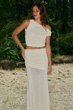 Load image into Gallery viewer, Perrie One Shoulder Gathered Top - White
