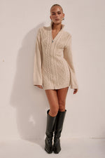 Load image into Gallery viewer, Katara Knit Mini Dress - Cream
